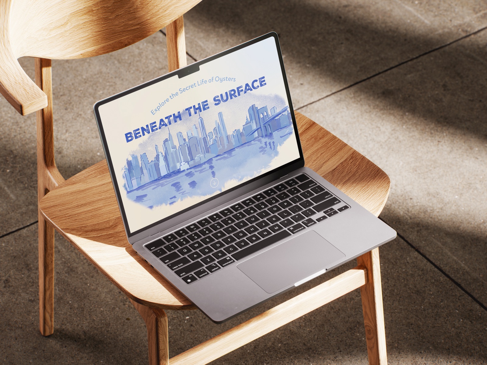 Beneath the Surface shown on a laptop screen