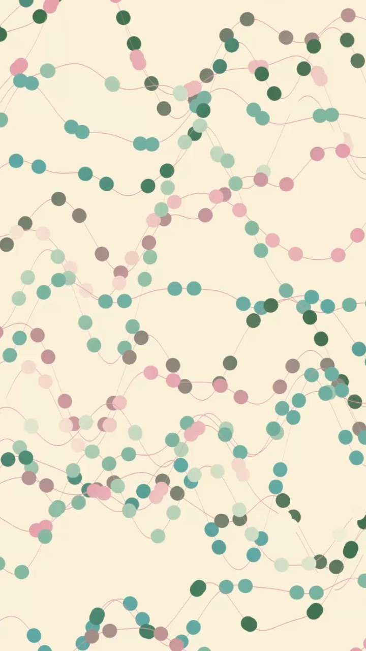 Generative pattern of drifting dots on cream