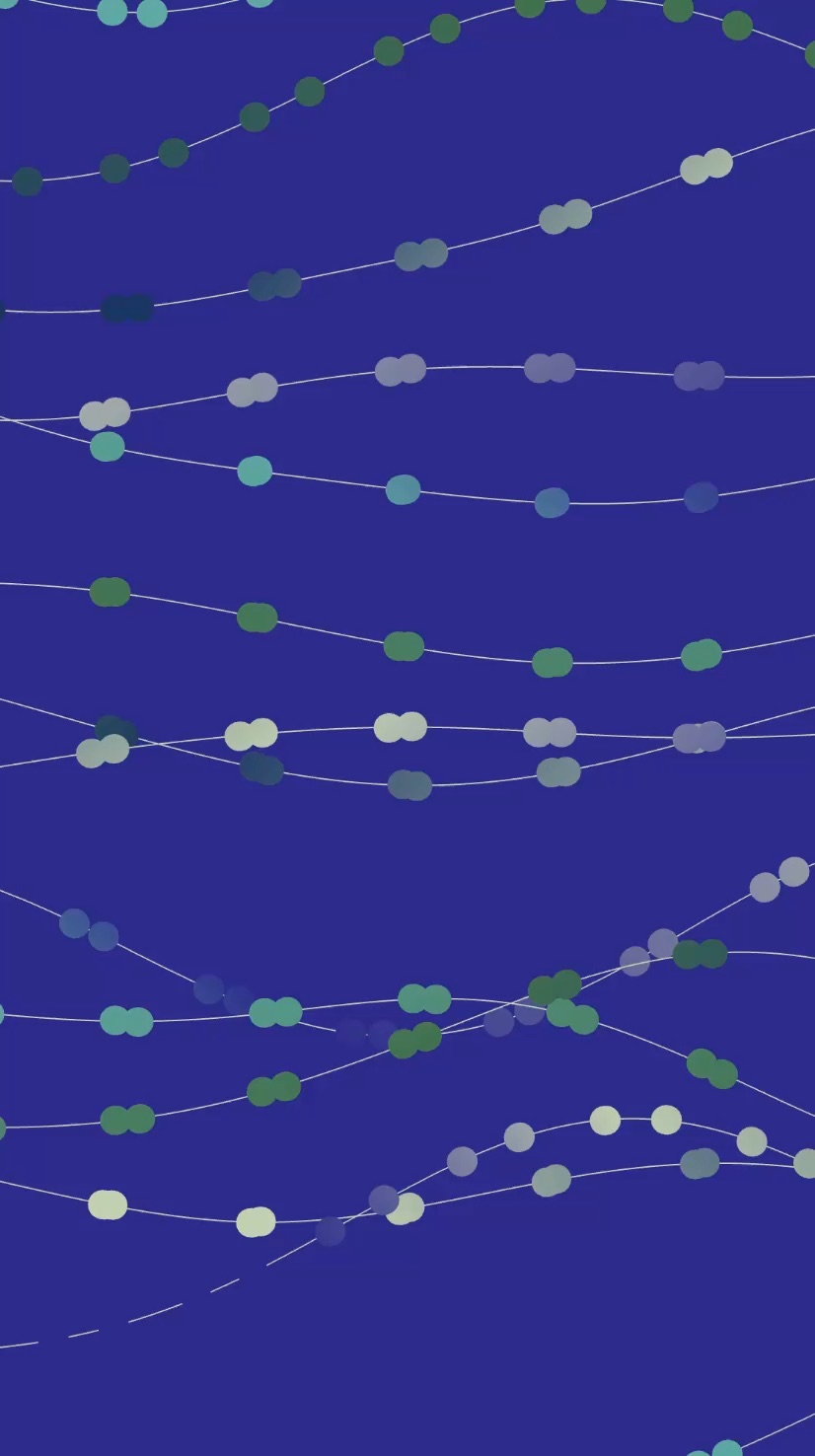 Spotify Study Space visual of dotted lines on blue