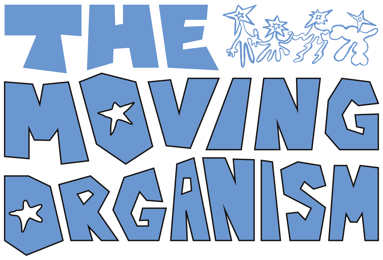 Wordmark with the dancing-figures doodle
